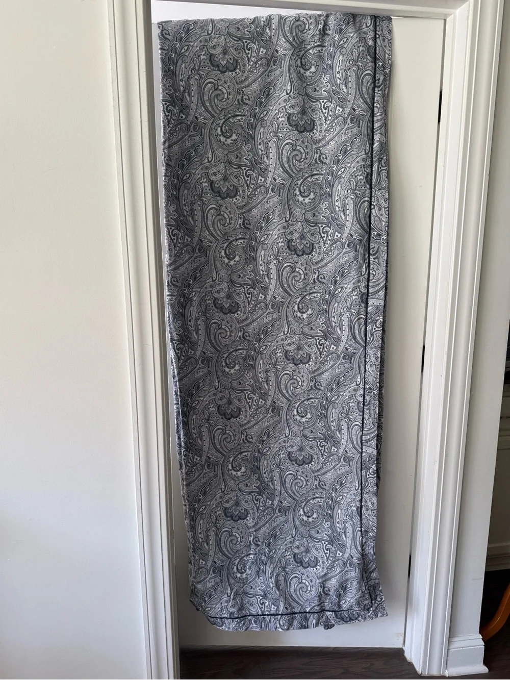 RALPH LAUREN KING Paisley Duvet + 2 Shams Blue Grey Piping Detail